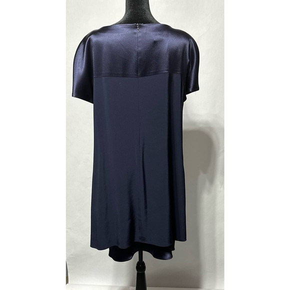 Jones New York navy double layer satin swing dress size 14 - Picture 3 of 4
